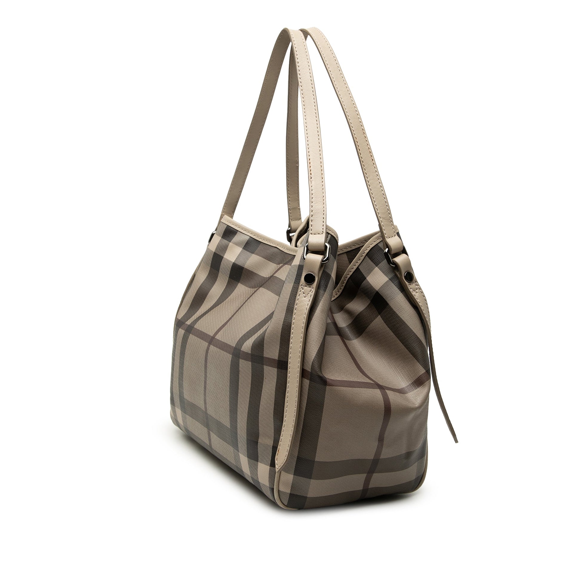 Burberry Small Smoke Check Coated Canvas Canterbury Tote