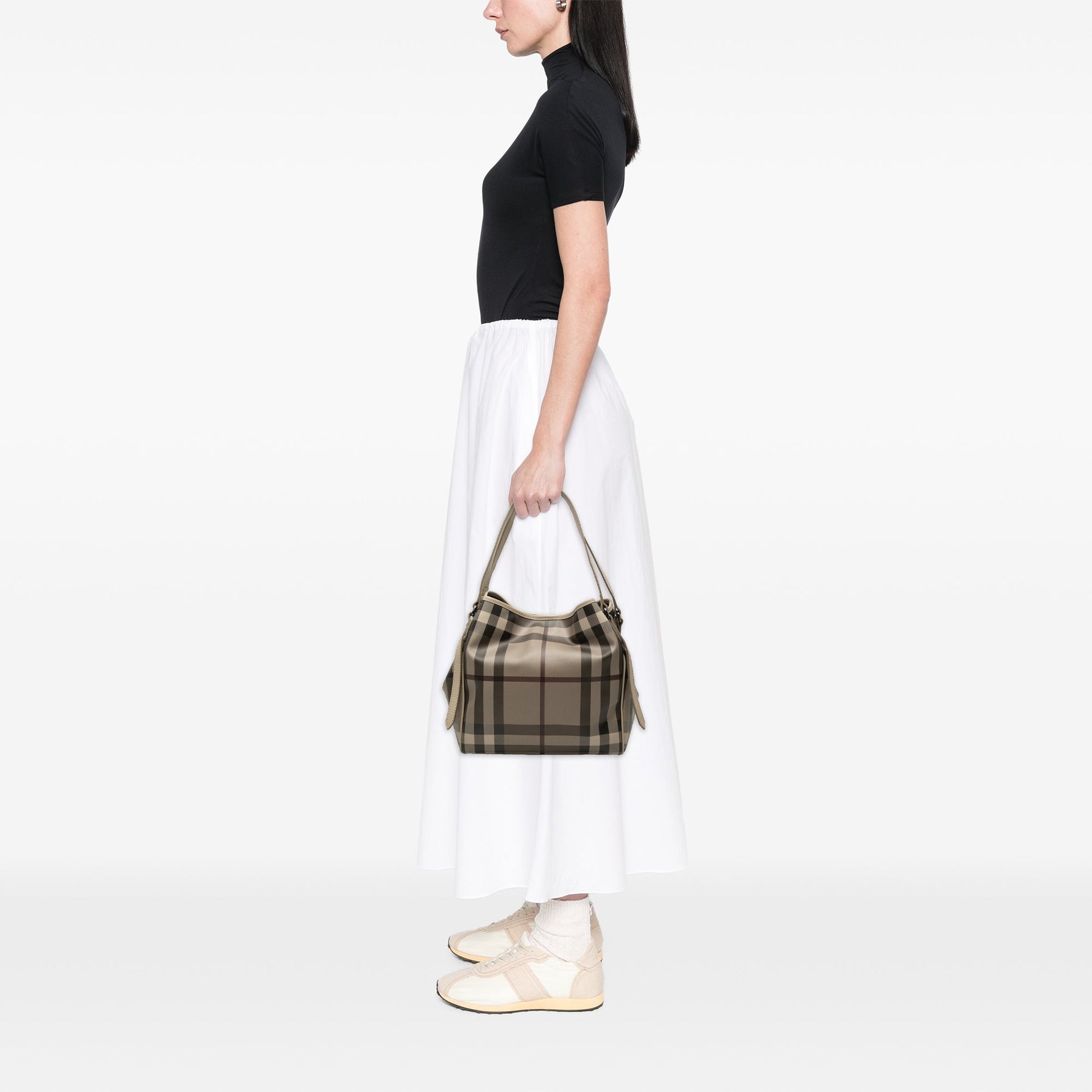 Burberry Small Smoke Check Coated Canvas Canterbury Tote