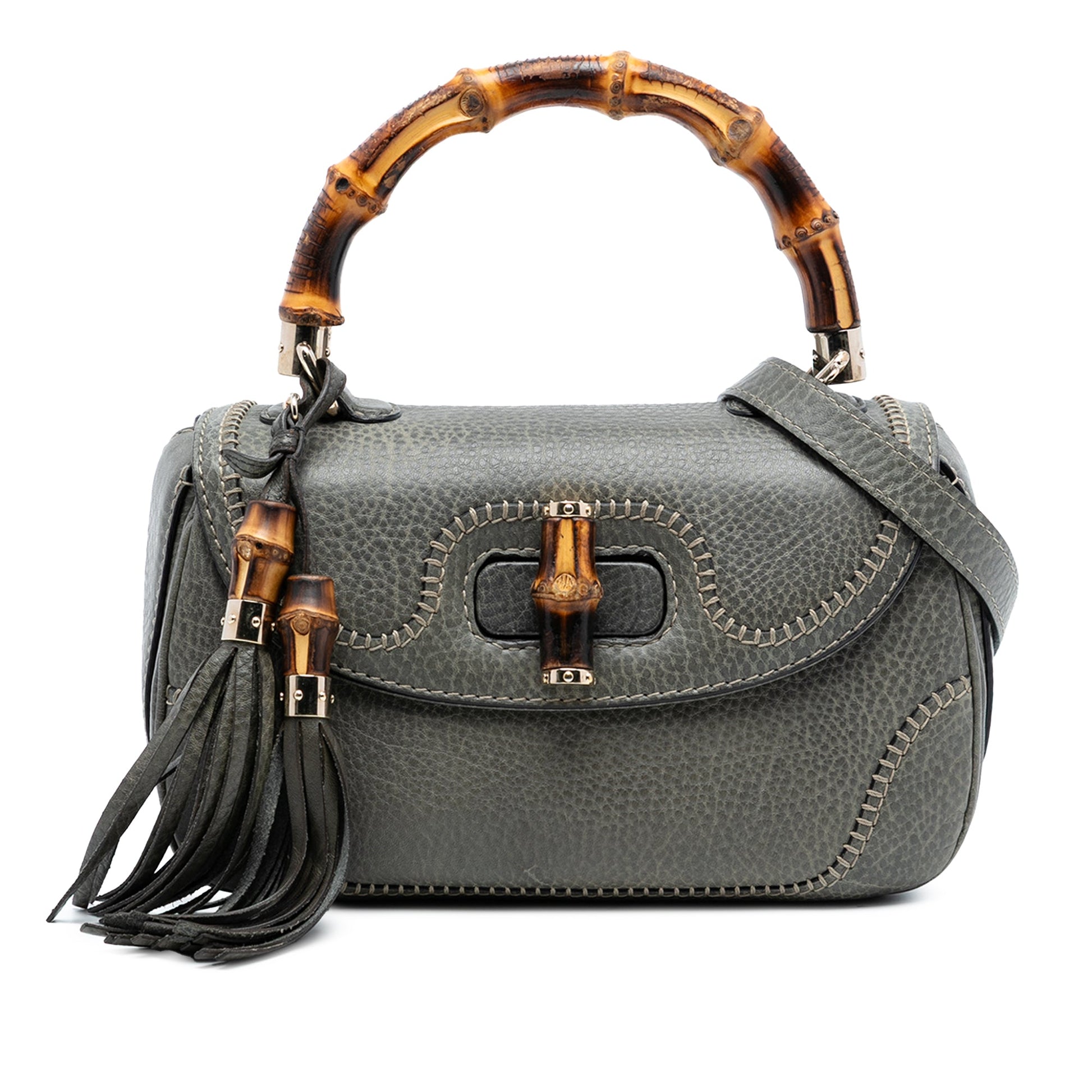Medium Calfskin New Bamboo Top Handle Bag