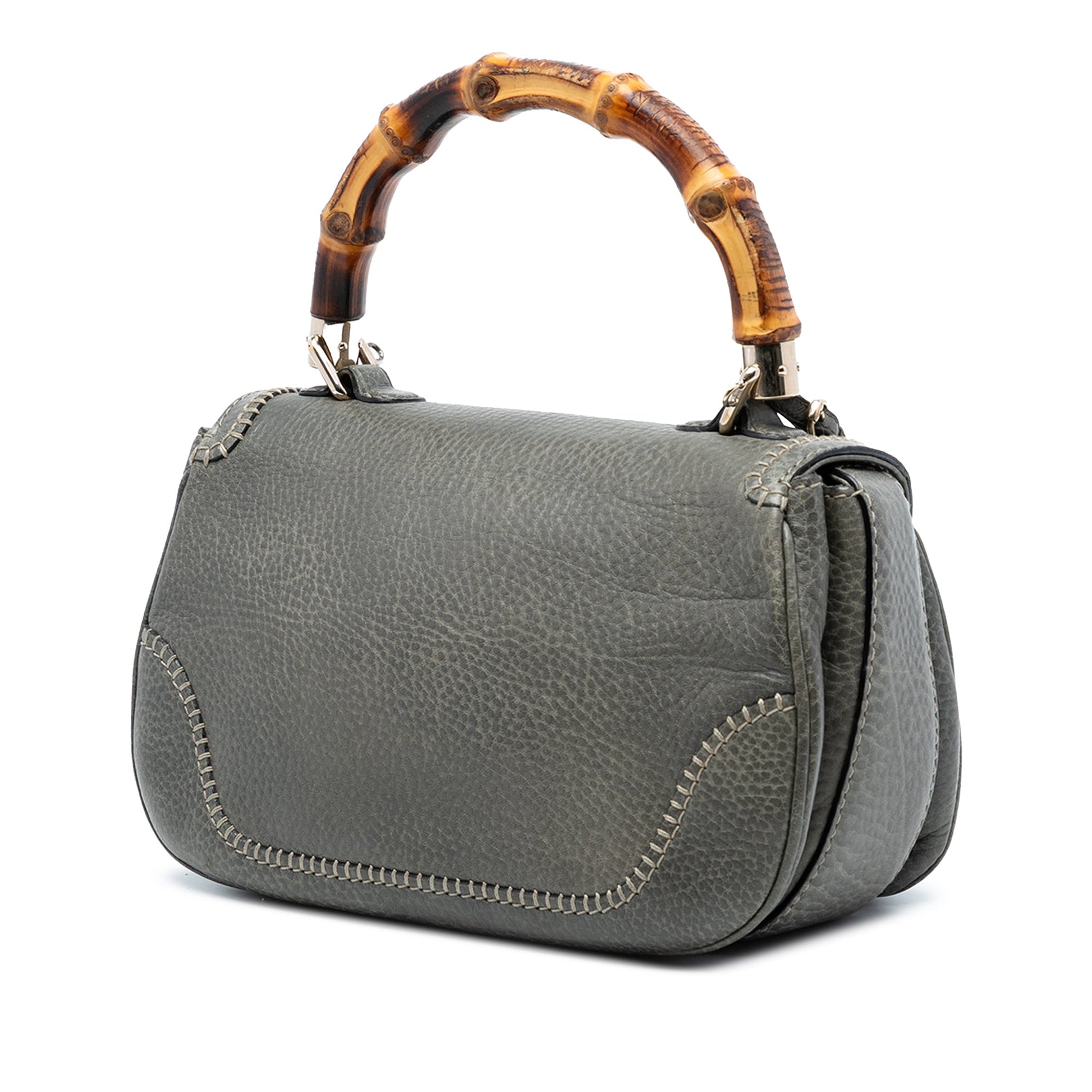 Medium Calfskin New Bamboo Top Handle Bag