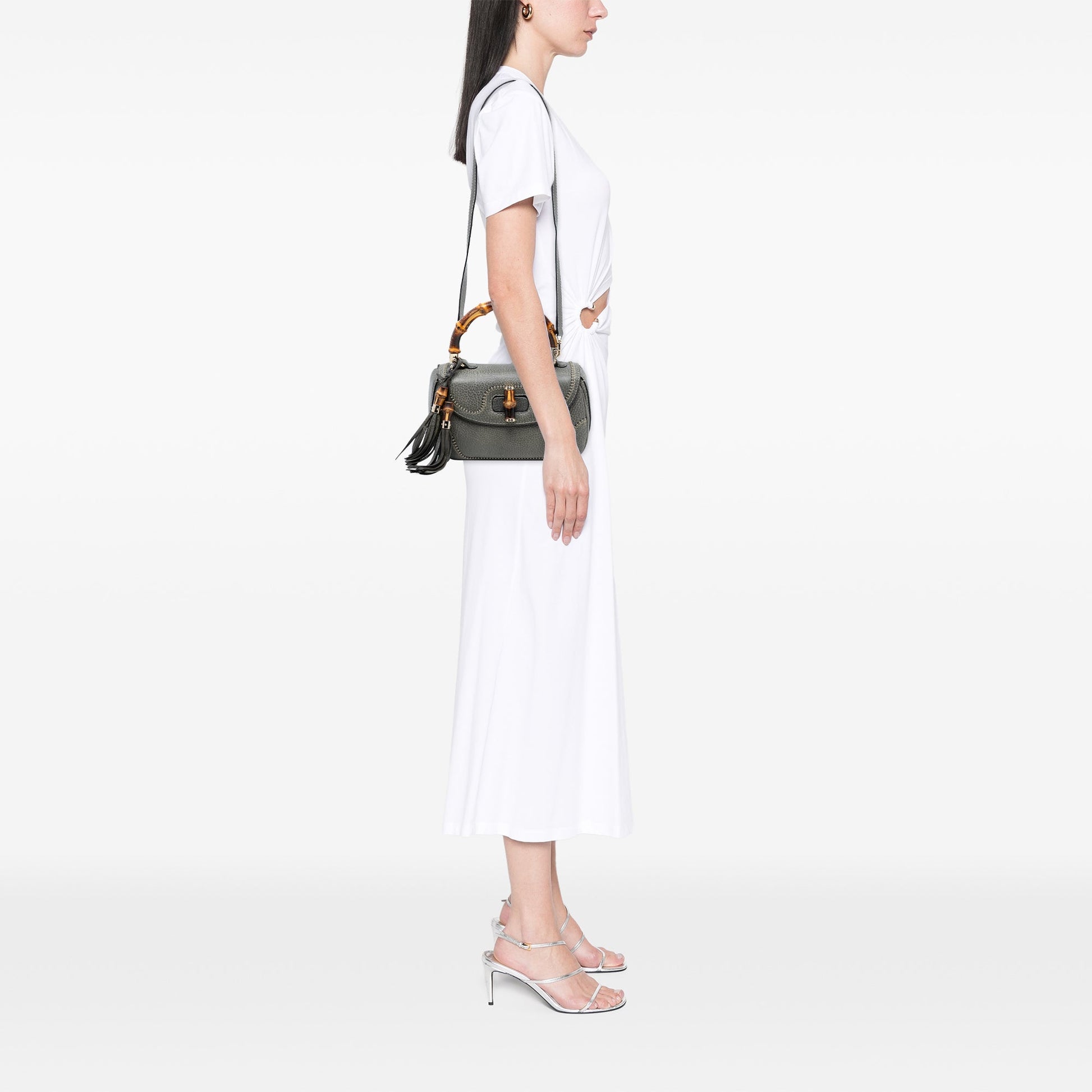Medium Calfskin New Bamboo Top Handle Bag