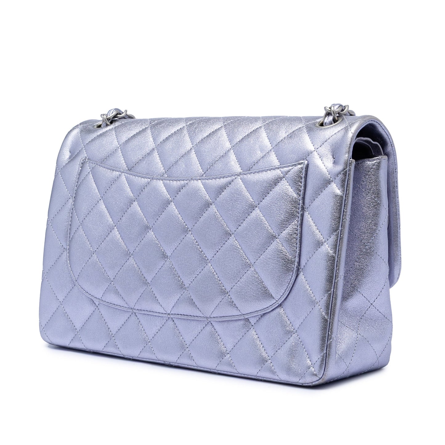 Jumbo Classic Metallic Lambskin Double Flap