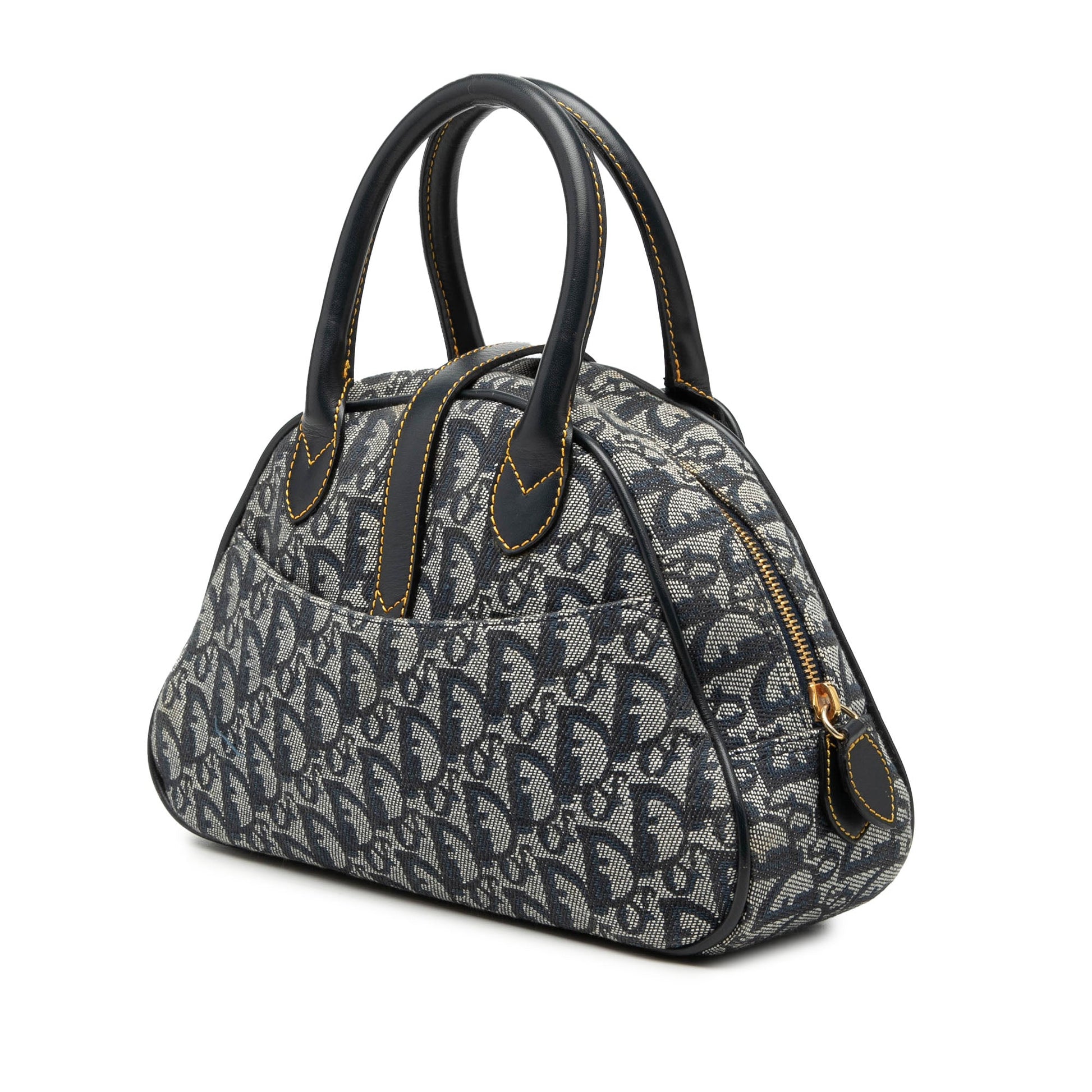 Mini Diorissimo Canvas Double Saddle Bowler Bag