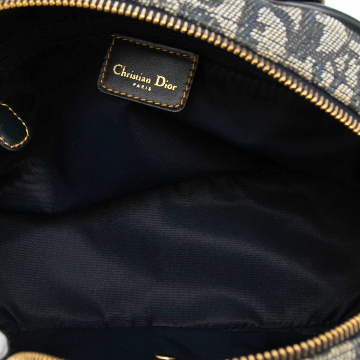 Mini Diorissimo Canvas Double Saddle Bowler Bag