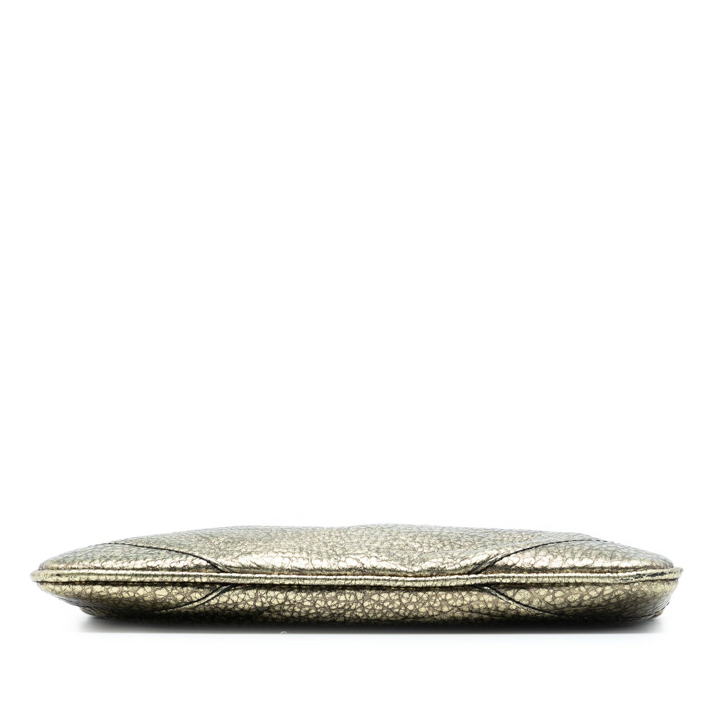 Burberry Metallic Grained Leather Wristlet Clutch