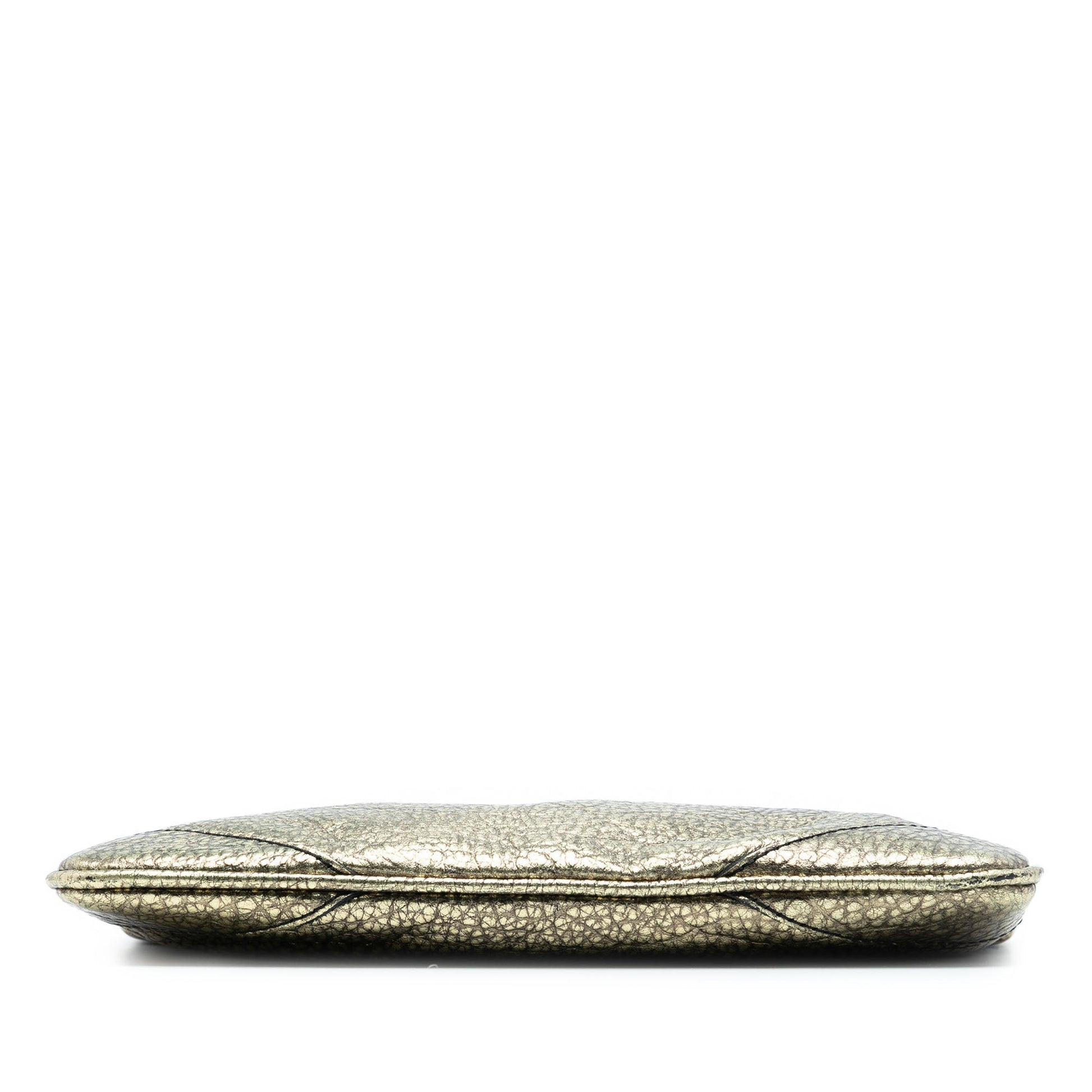 Burberry Metallic Grained Leather Wristlet Clutch