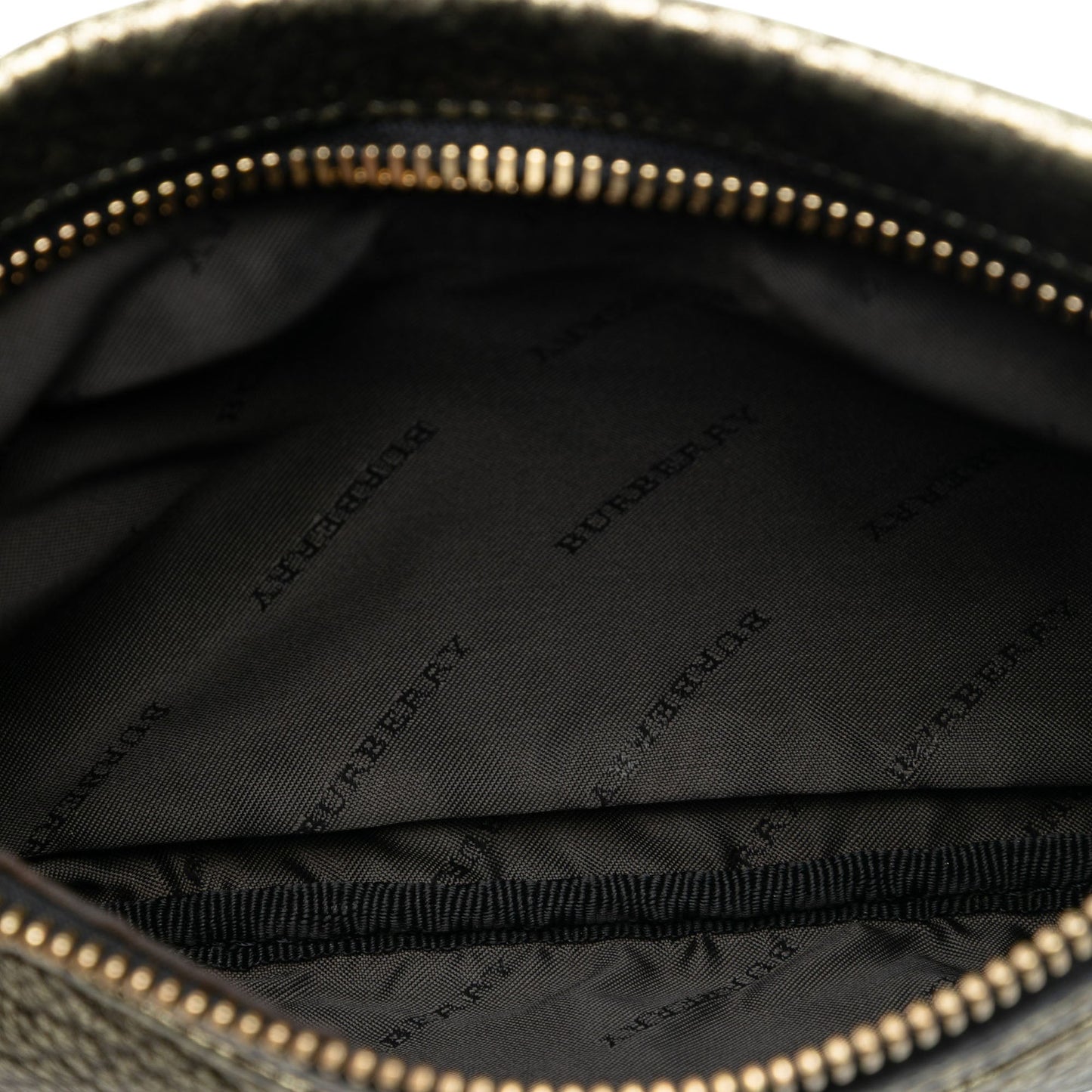 Burberry Metallic Grained Leather Wristlet Clutch
