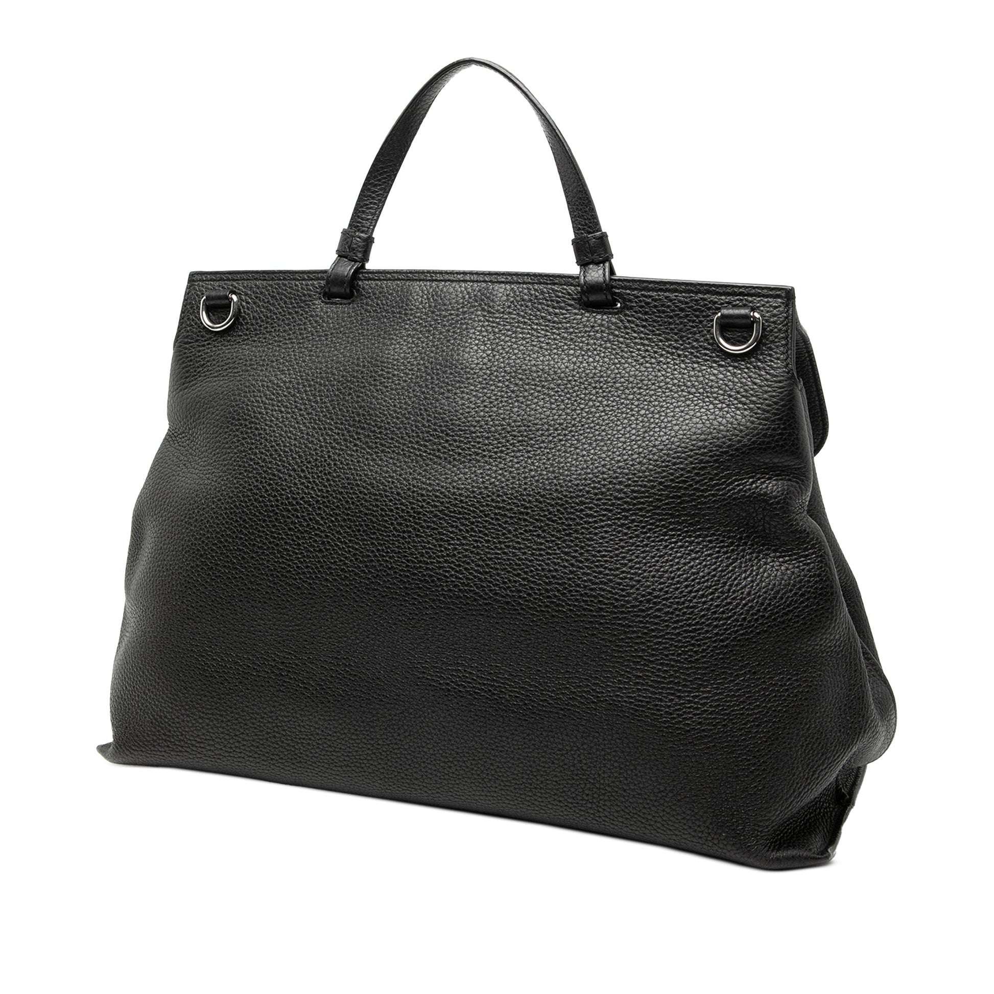 Large Leather Bamboo Daily Satchel