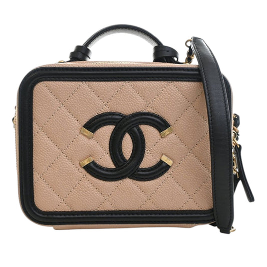 Chanel Small Caviar CC Filigree Vanity Case