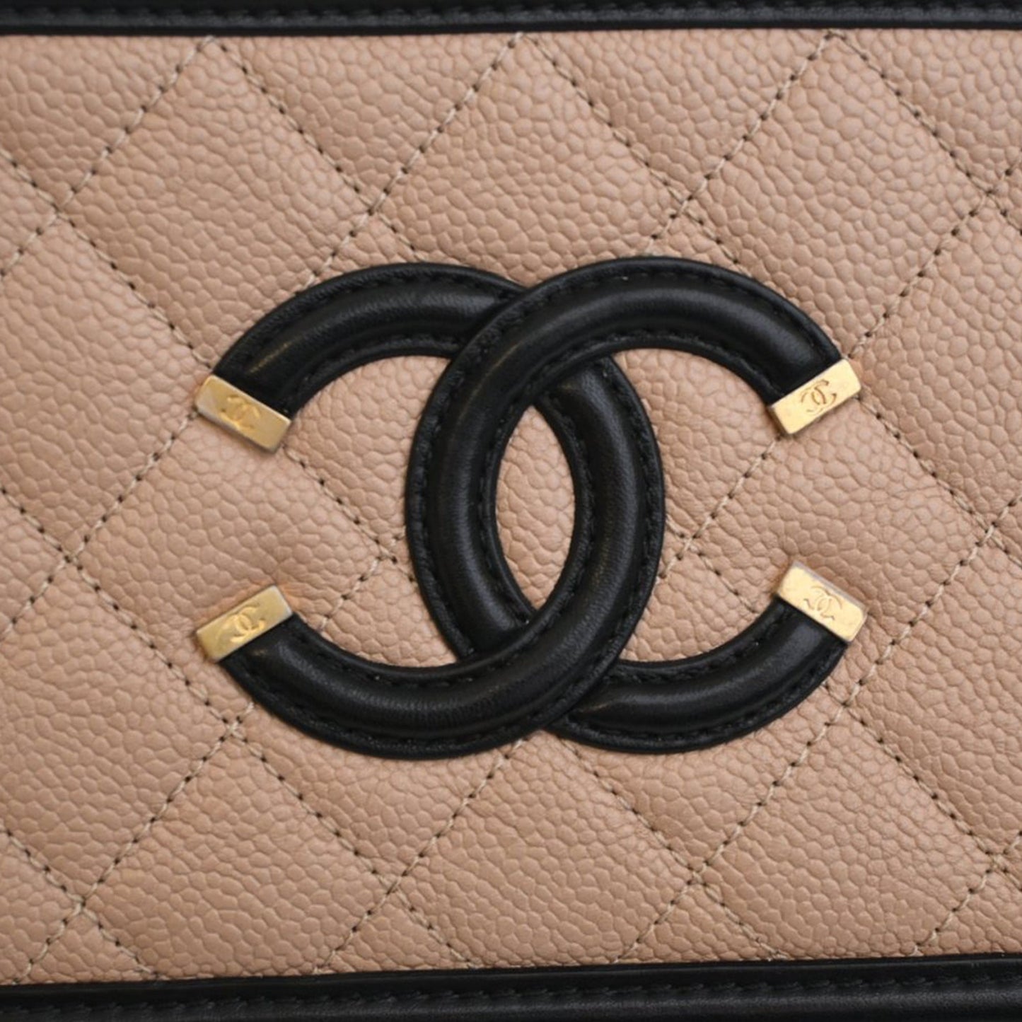 Chanel Small Caviar CC Filigree Vanity Case