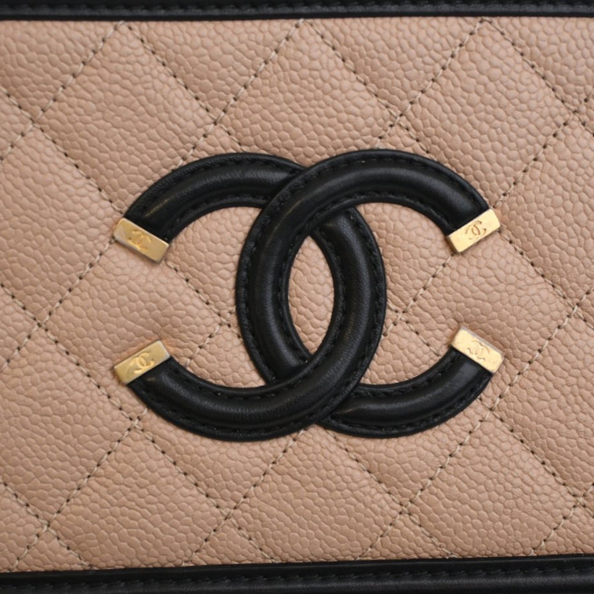 Chanel Small Caviar CC Filigree Vanity Case