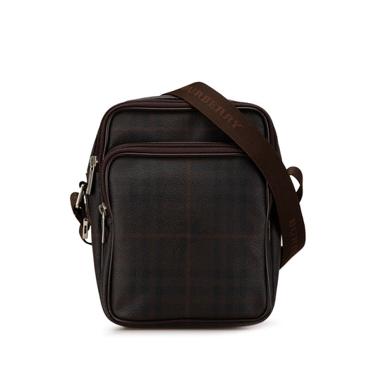 Burberry Smoke Check Coated Canvas Crossbody