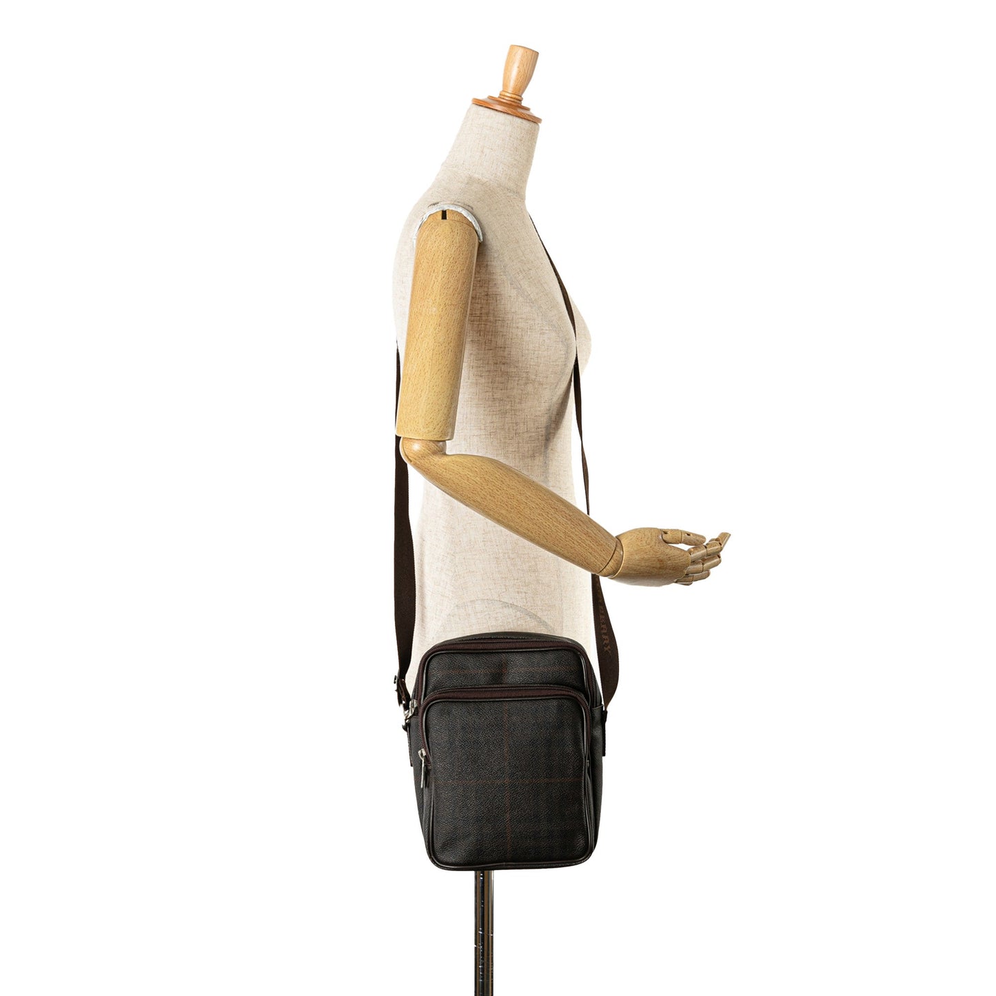 Burberry Smoke Check Coated Canvas Crossbody