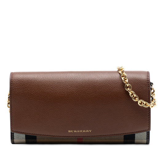 Burberry House Check Canvas and Leather Henley Wallet on Chain