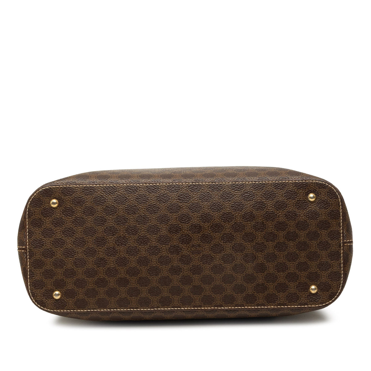 Celine Macadam Coated Canvas Handbag — Brown