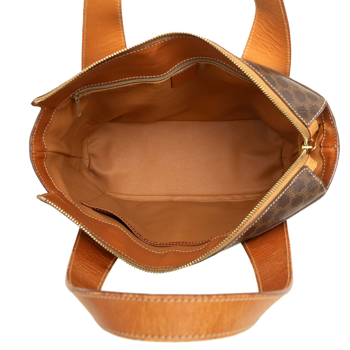Celine Macadam Coated Canvas Handbag — Brown