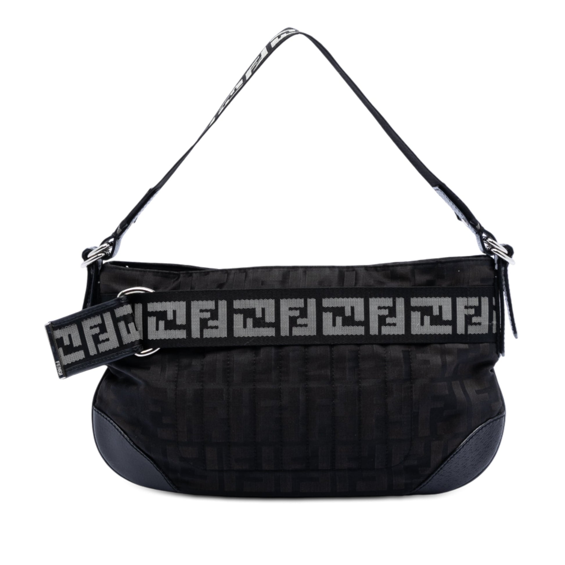 Fendi Zucca Nylon Zip Code Shoulder Bag