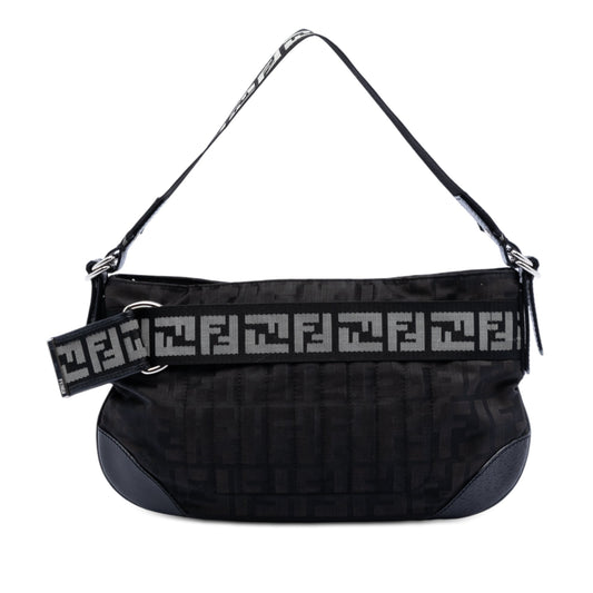 Fendi Zucca Nylon Zip Code Shoulder Bag