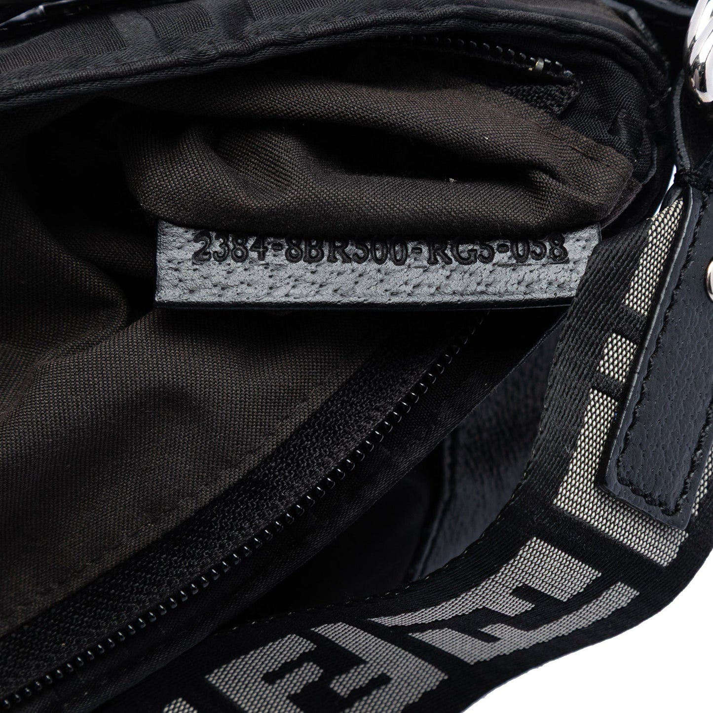 Fendi Zucca Nylon Zip Code Shoulder Bag