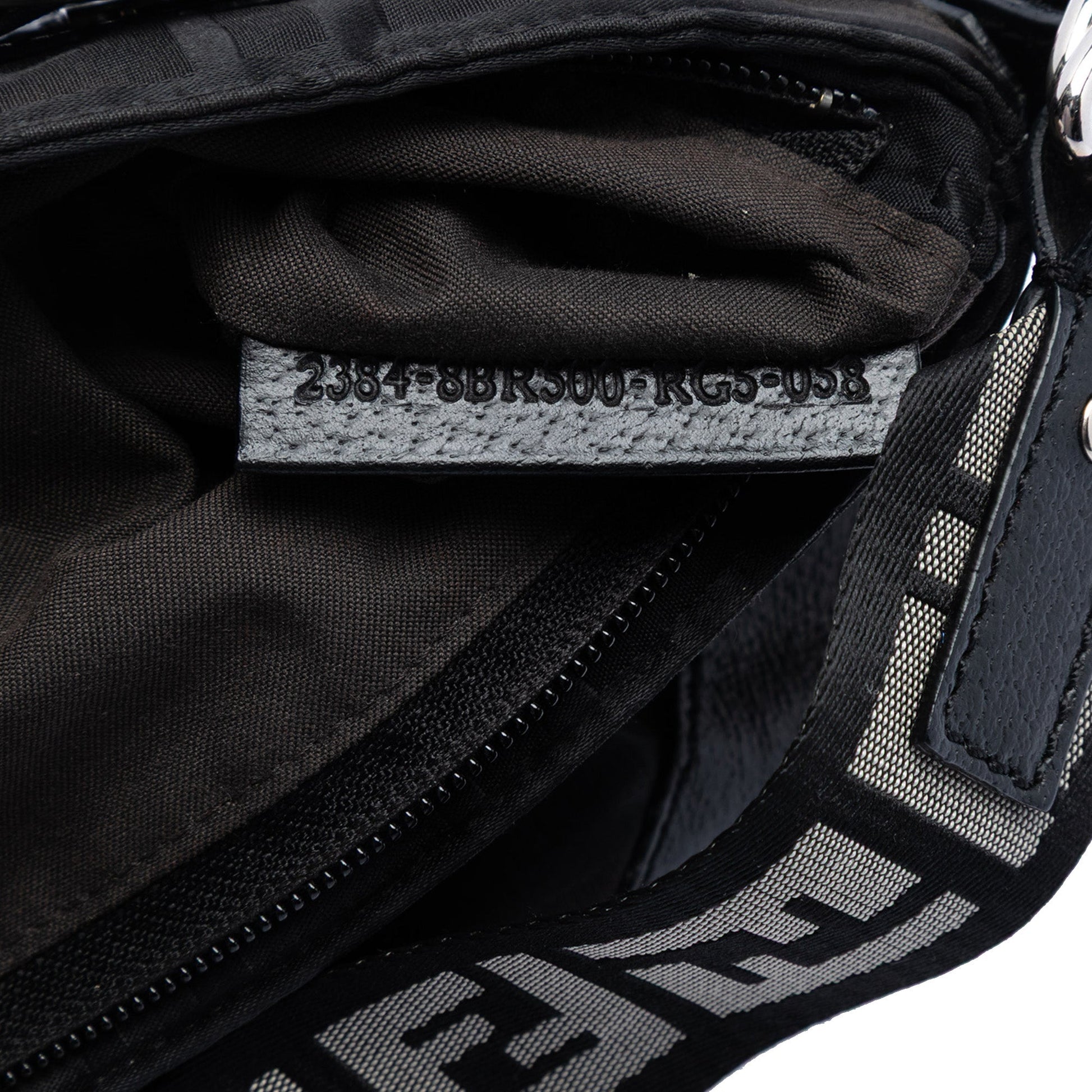 Fendi Zucca Nylon Zip Code Shoulder Bag