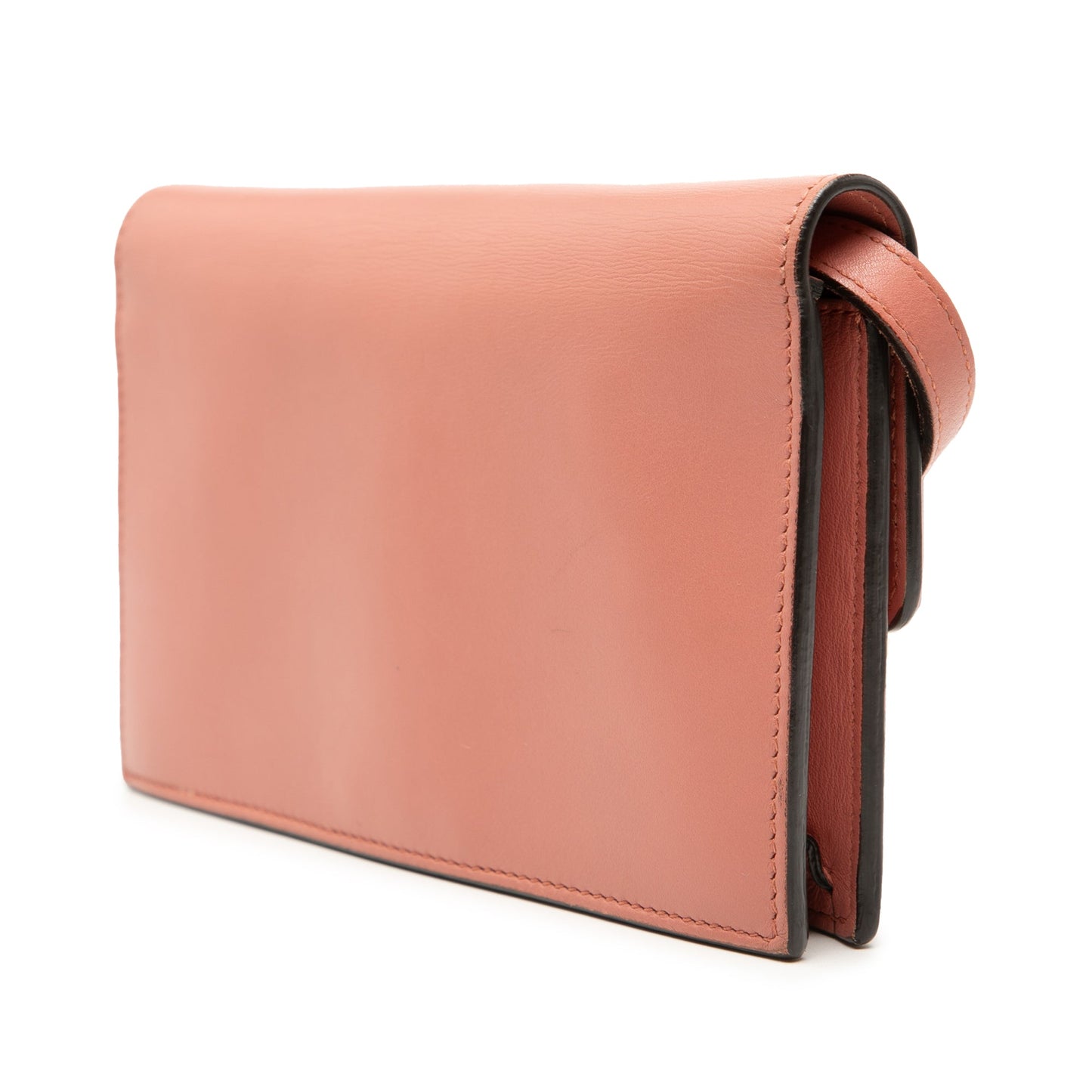 Leather Interlocking G Dollar Wallet On Strap