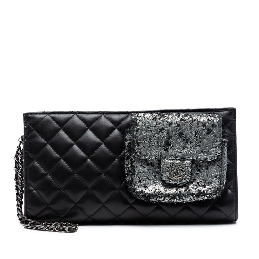 Metallic and Quilted Lambskin Mineral Nights Pochette Wristlet