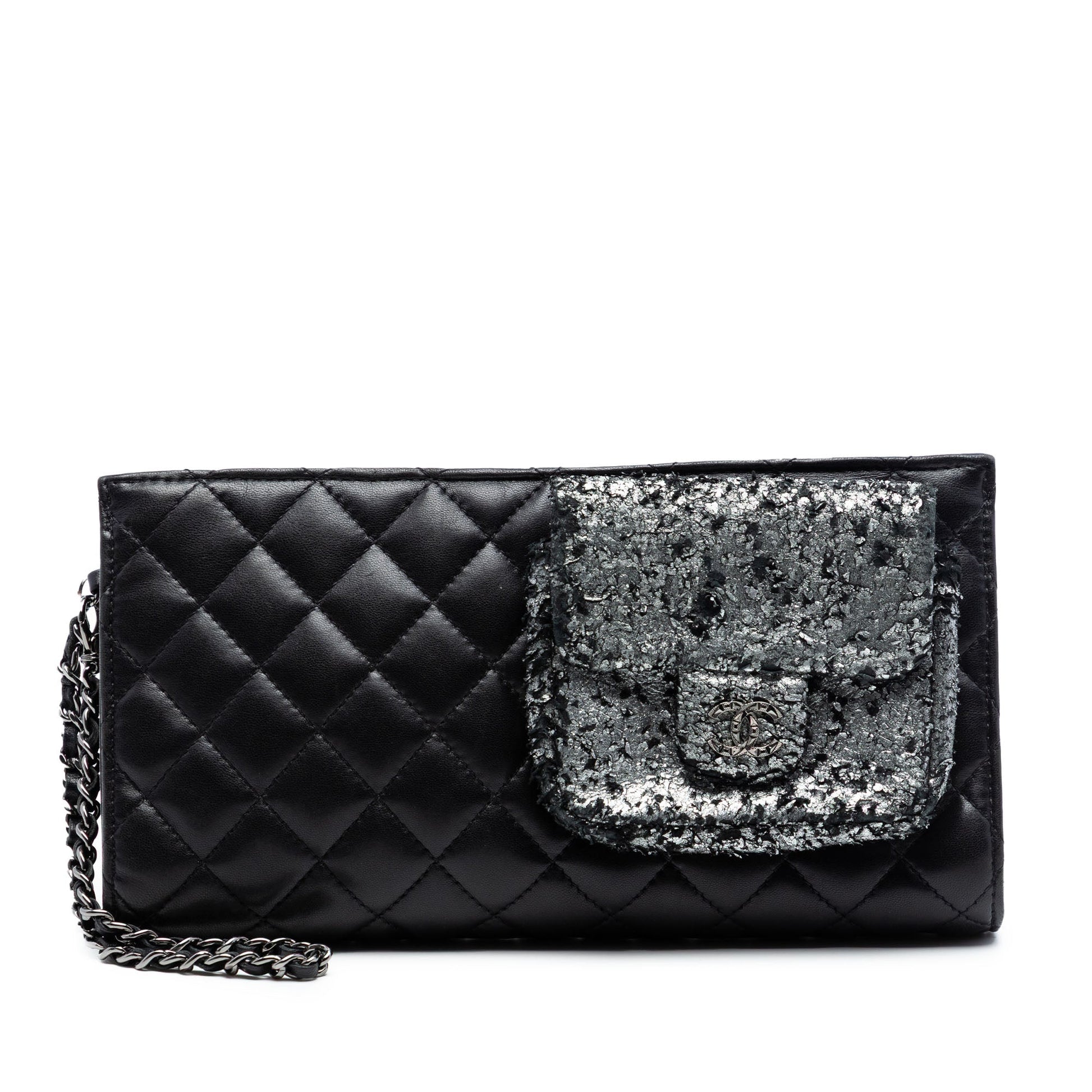 Chanel Metallic and Quilted Lambskin Mineral Nights Pochette Wristlet