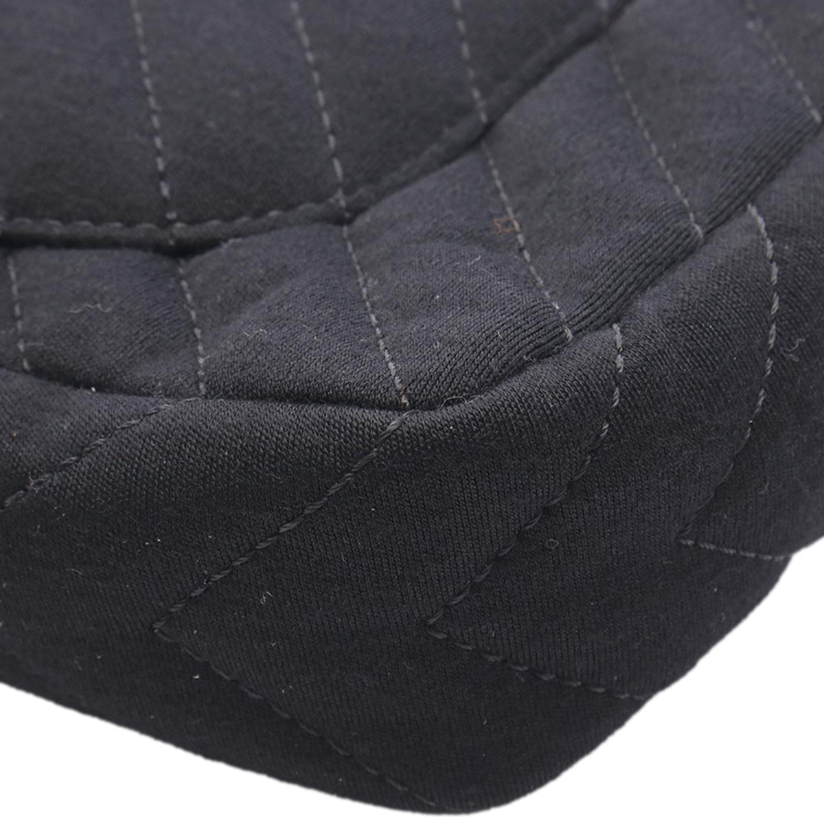 Chanel Medium Chevron Quilted Jersey Single Flap — Black