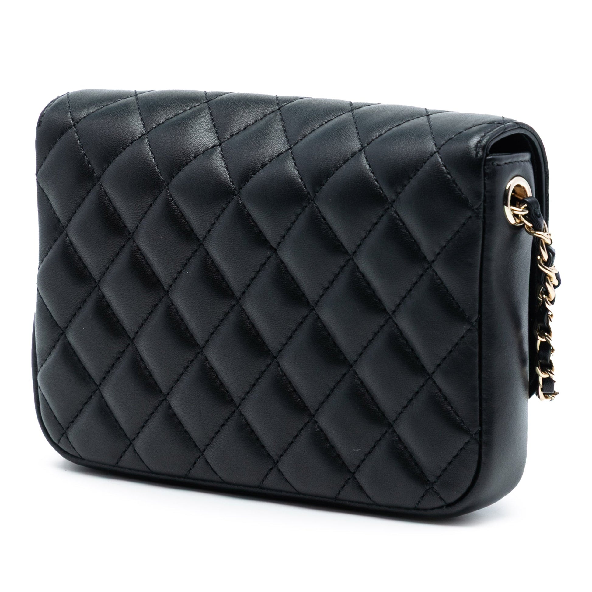 Chanel CC Quilted Lambskin Side Packs Flap