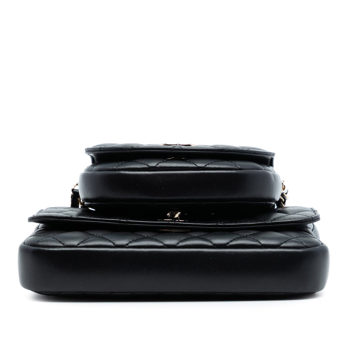 Chanel CC Quilted Lambskin Side Packs Flap