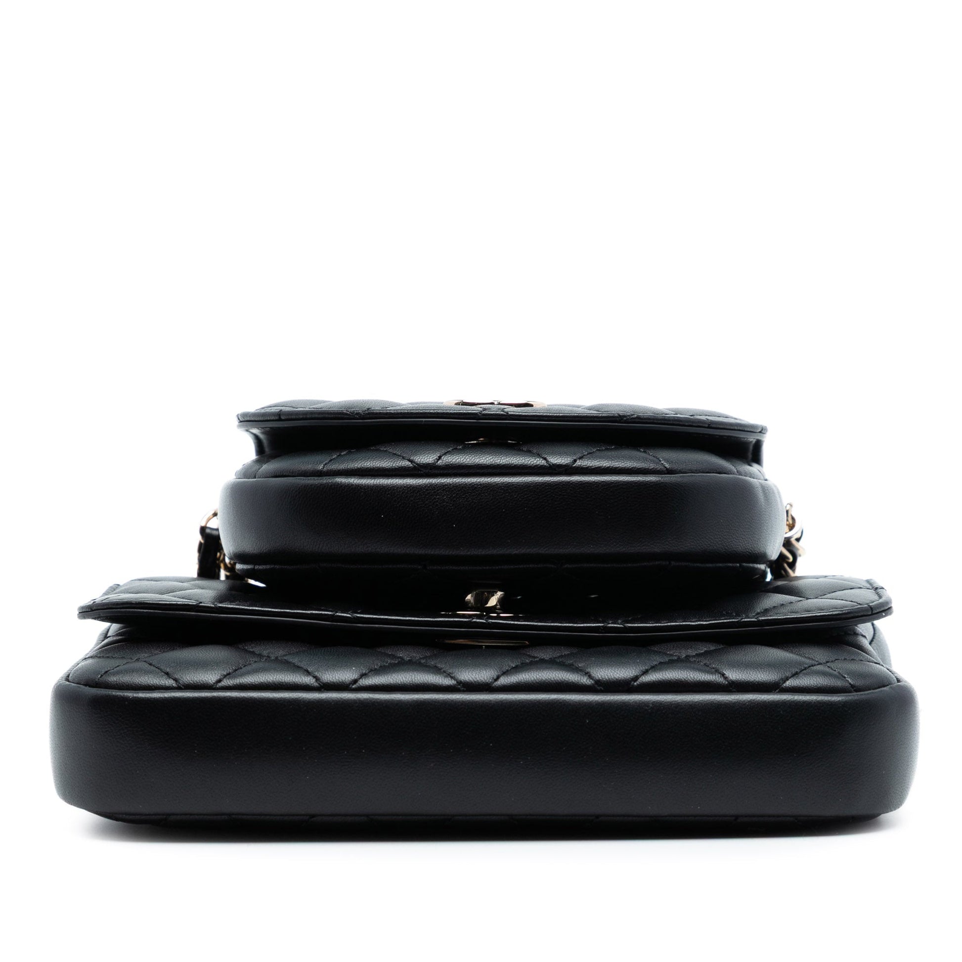 Chanel CC Quilted Lambskin Side Packs Flap