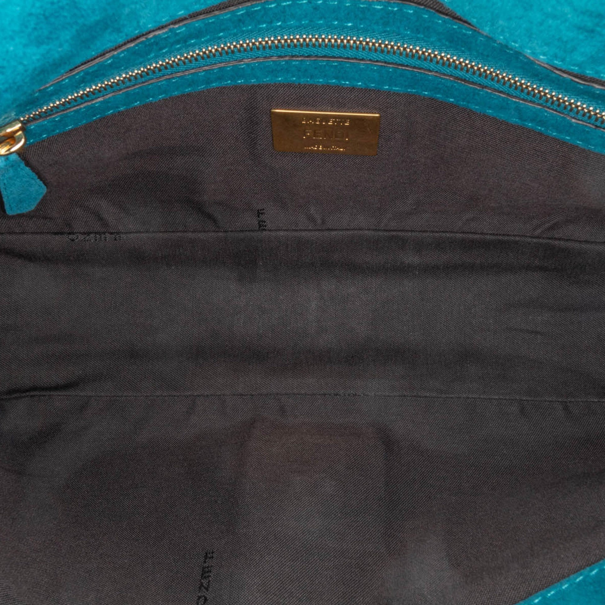 Medium Suede Baguette Satchel