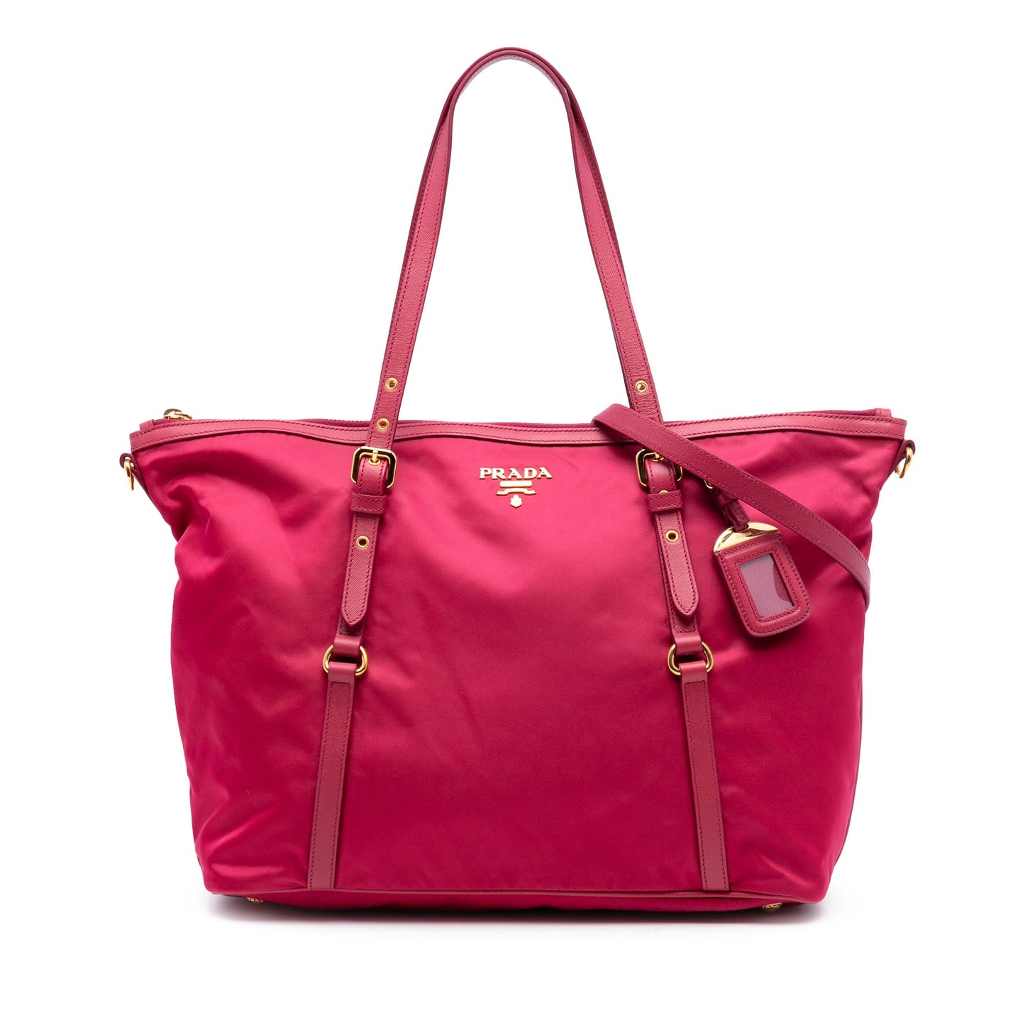 Prada Saffiano Trimmed Tessuto Satchel