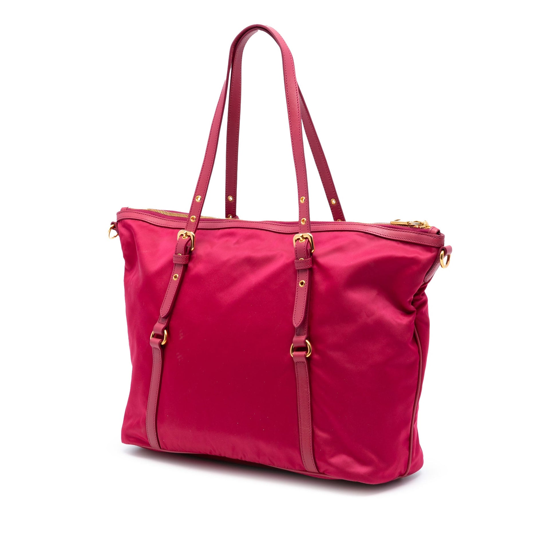 Prada Saffiano Trimmed Tessuto Satchel