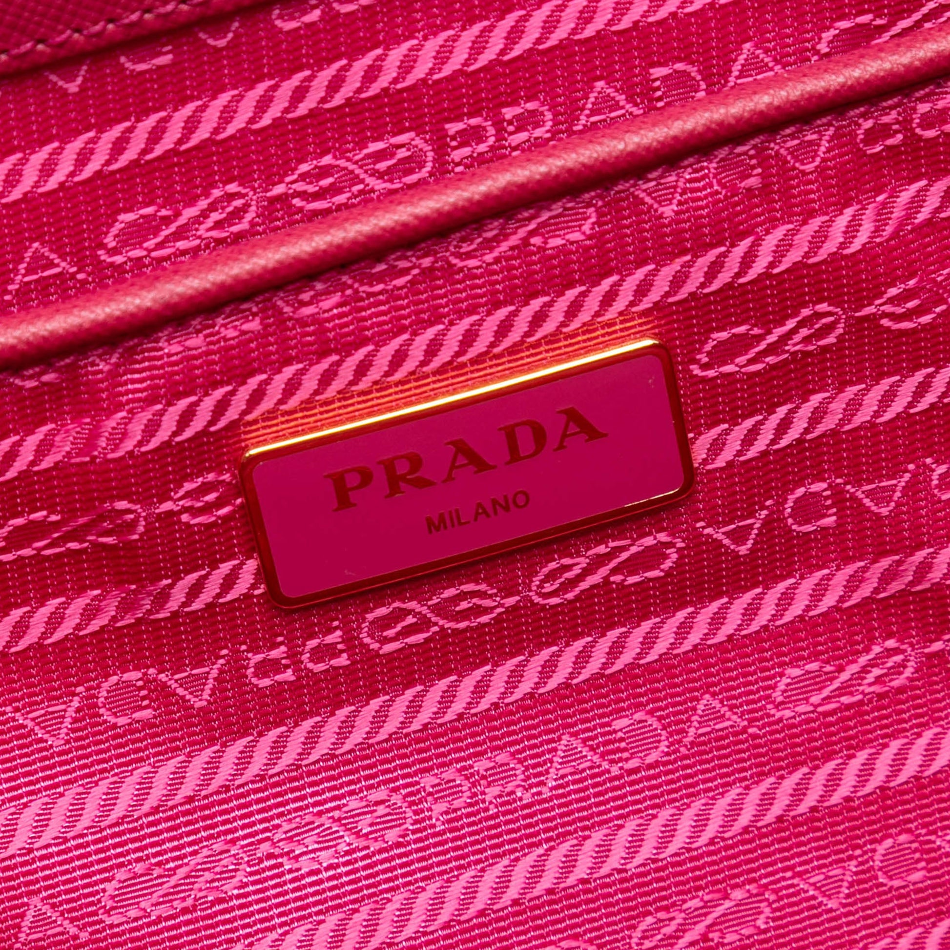 Prada Saffiano Trimmed Tessuto Satchel