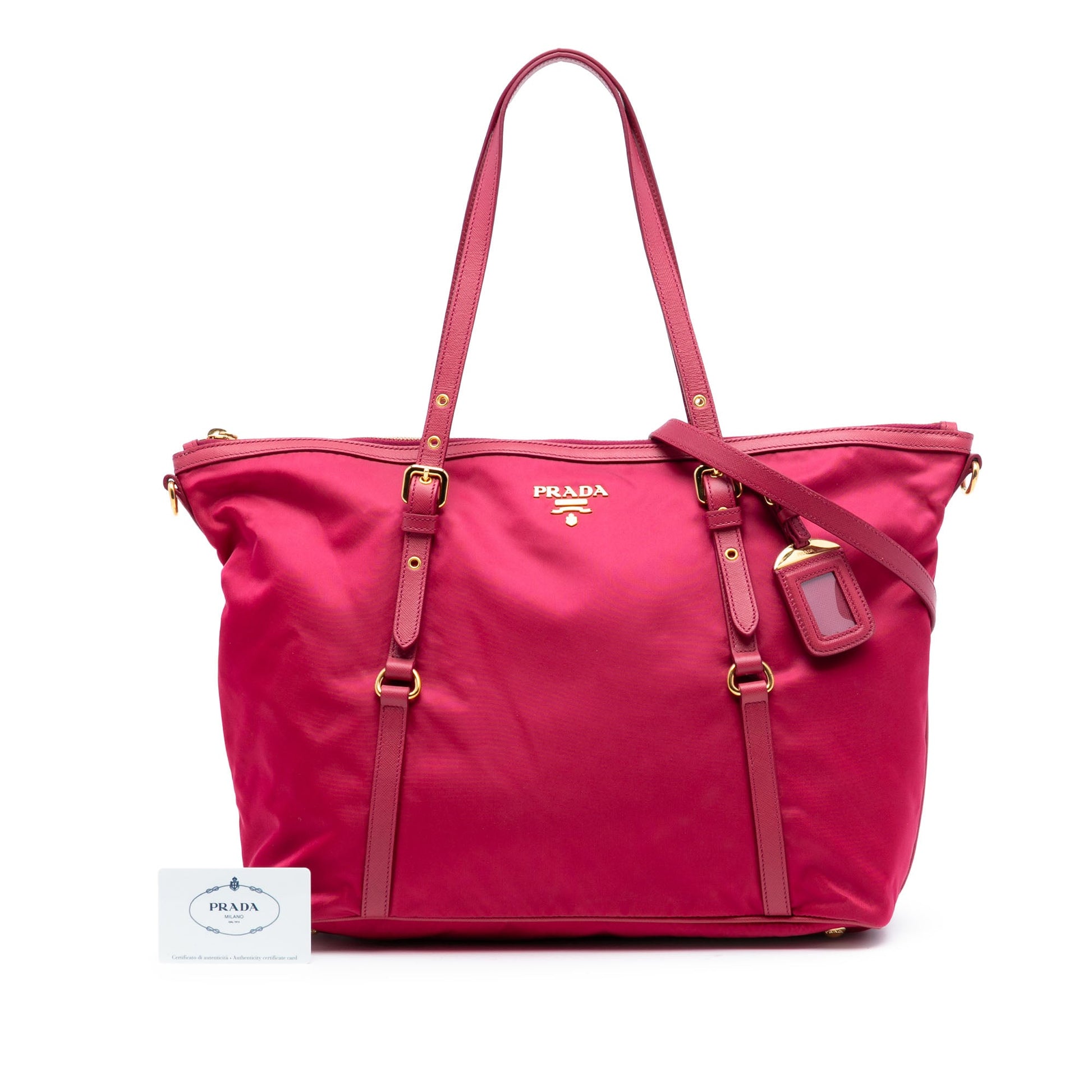 Prada Saffiano Trimmed Tessuto Satchel