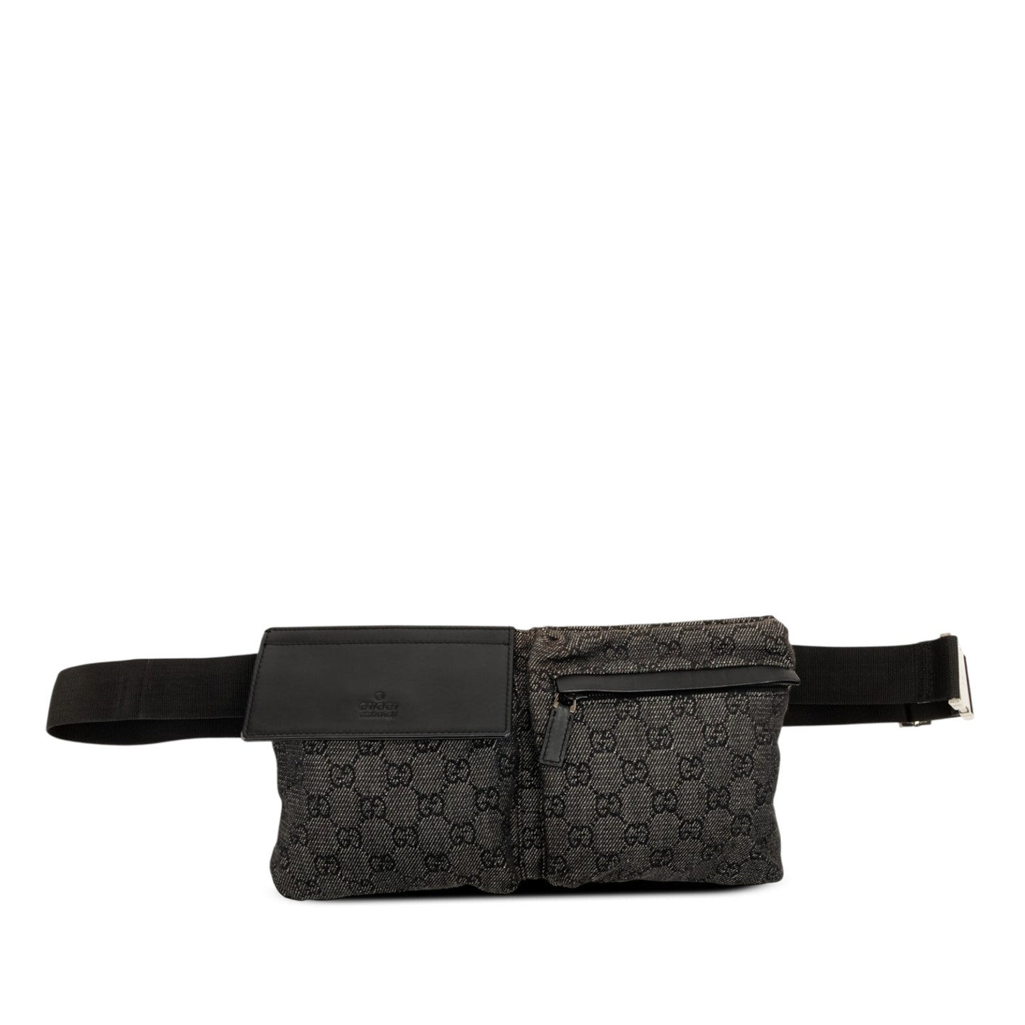 Gucci GG Denim Double Pocket Belt Bag