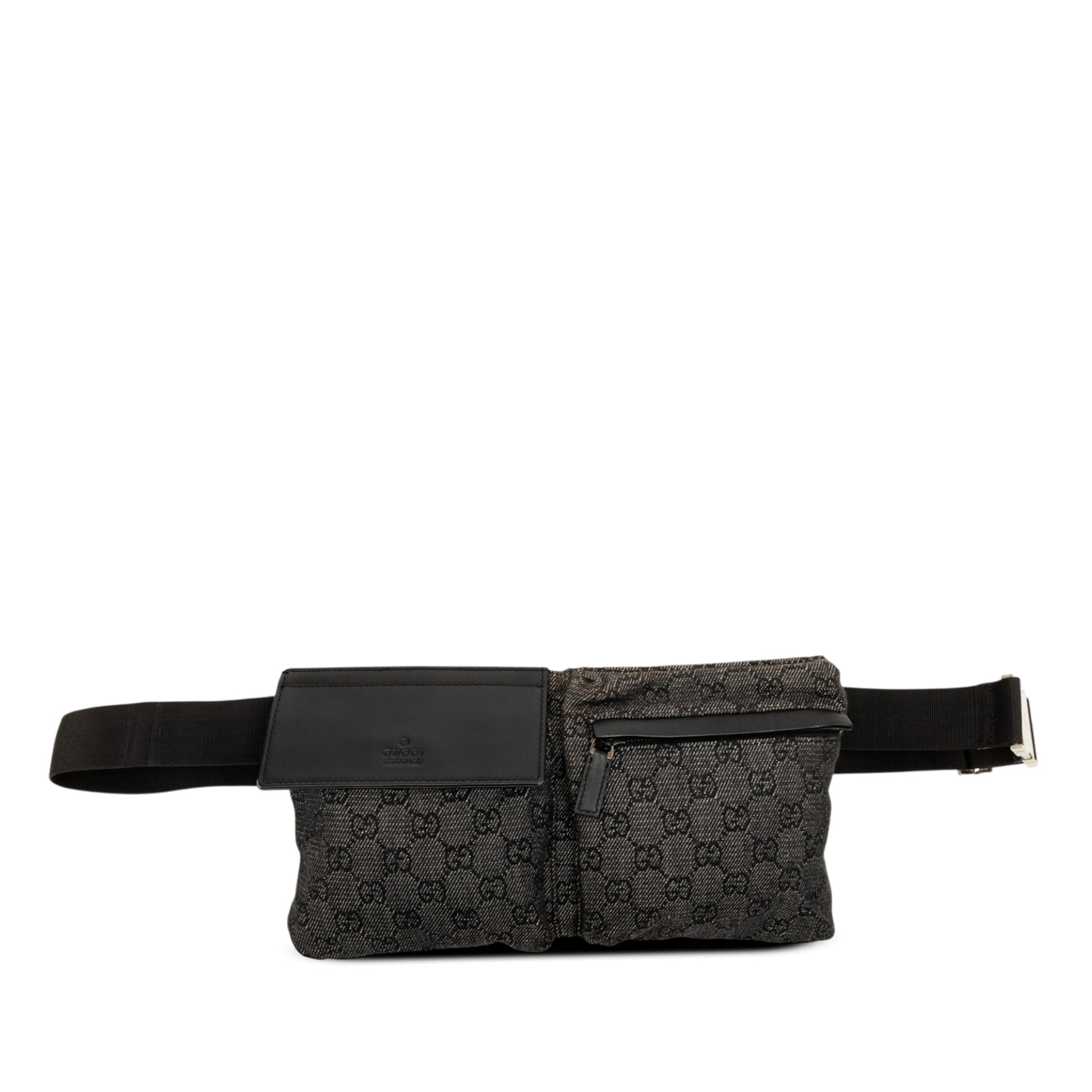 Gucci GG Denim Double Pocket Belt Bag