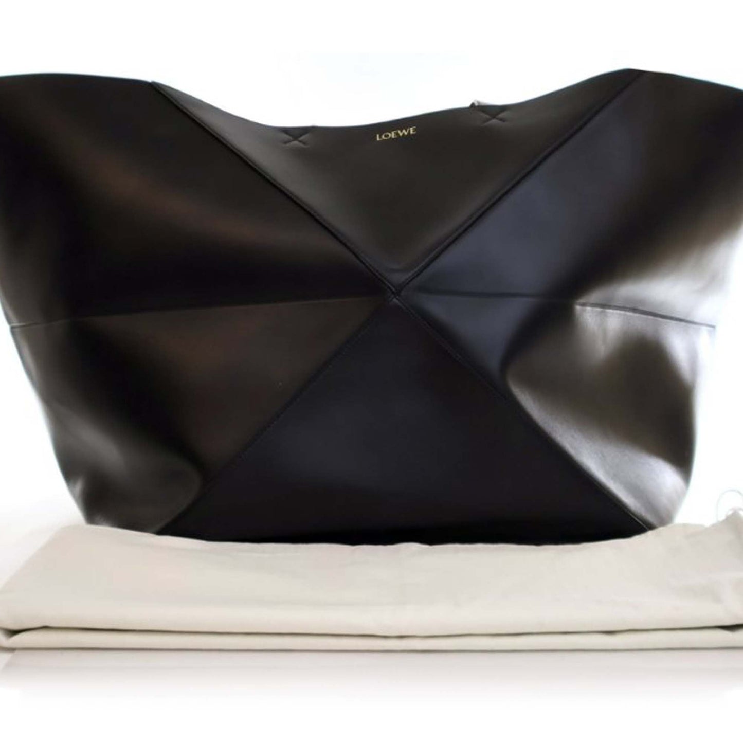 LOEWE XXL Shiny Calfskin Puzzle Fold Tote