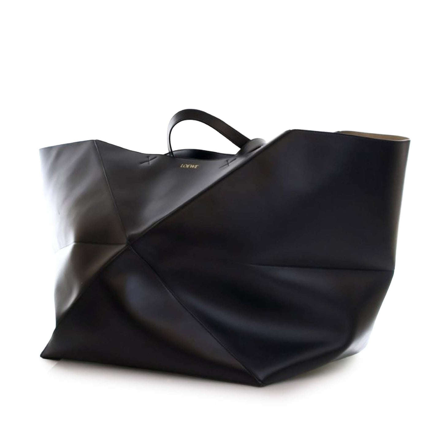 LOEWE XXL Shiny Calfskin Puzzle Fold Tote