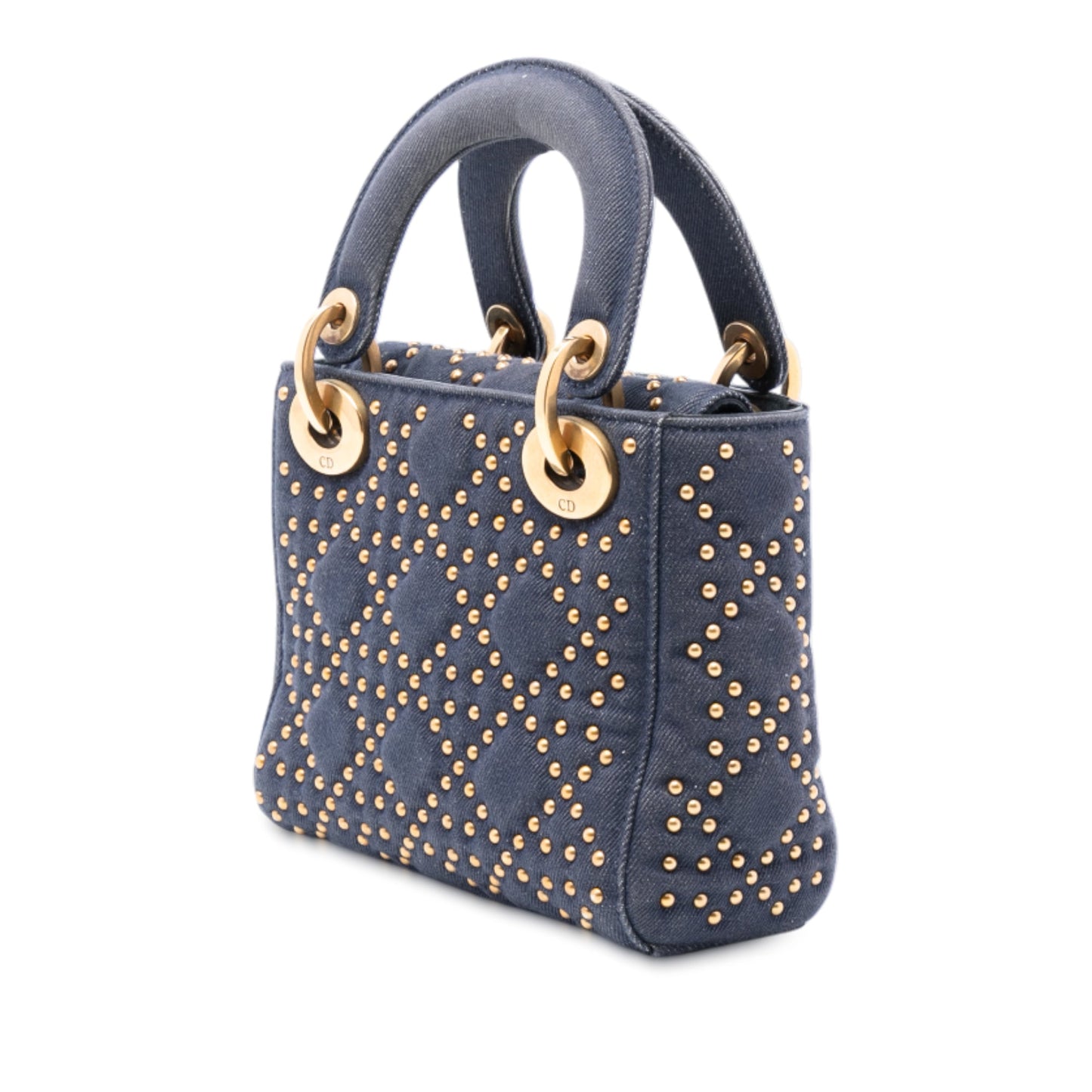 Dior Mini Denim Cannage Studded Supple Lady Dior