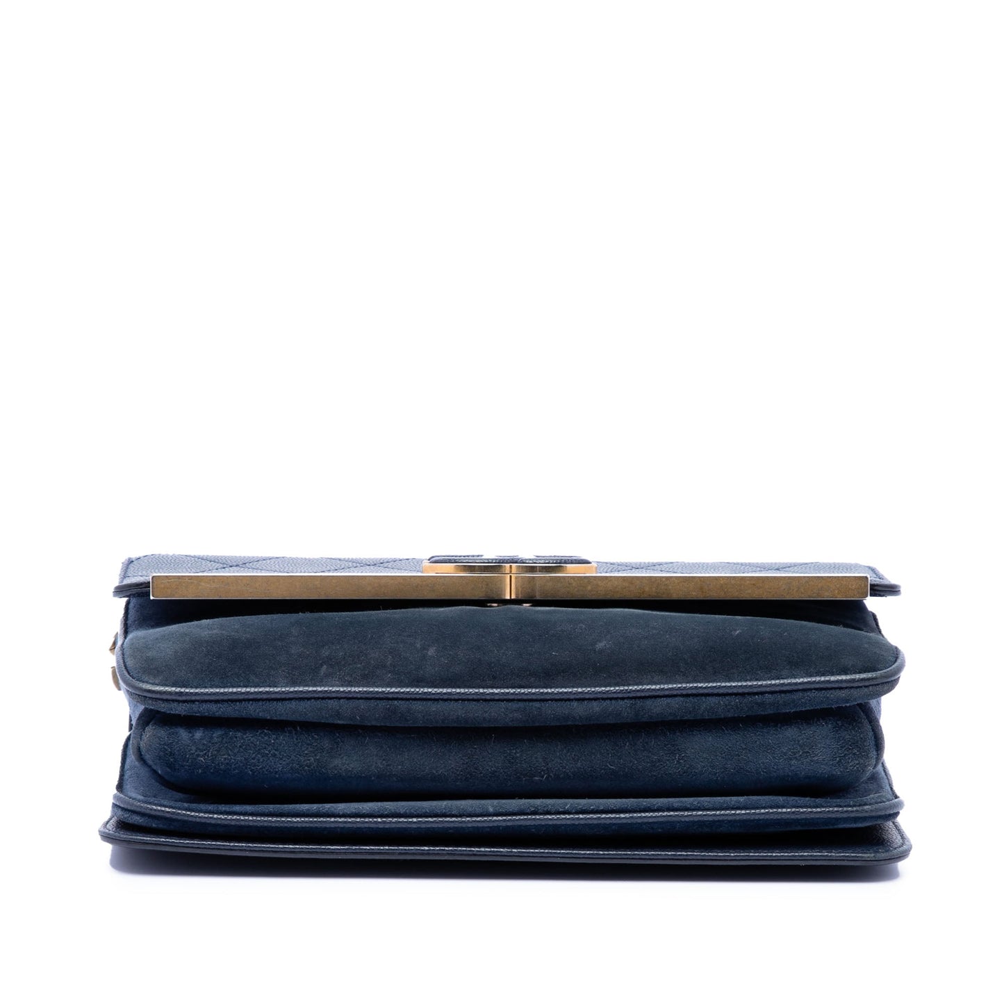 Chanel CC Stitched Caviar and Suede Lady Coco Flap