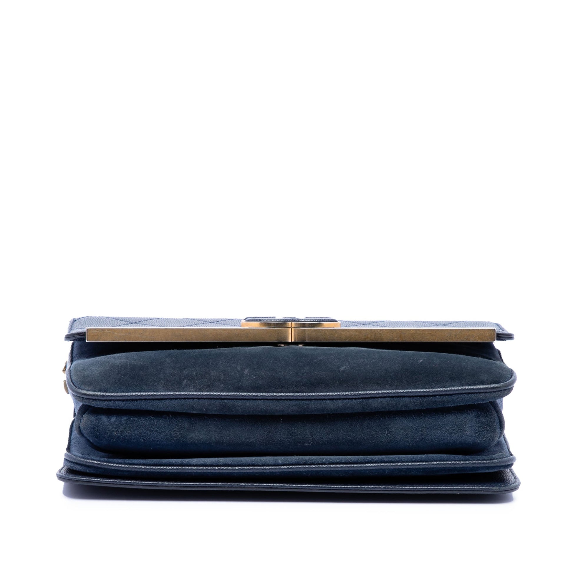 Chanel CC Stitched Caviar and Suede Lady Coco Flap