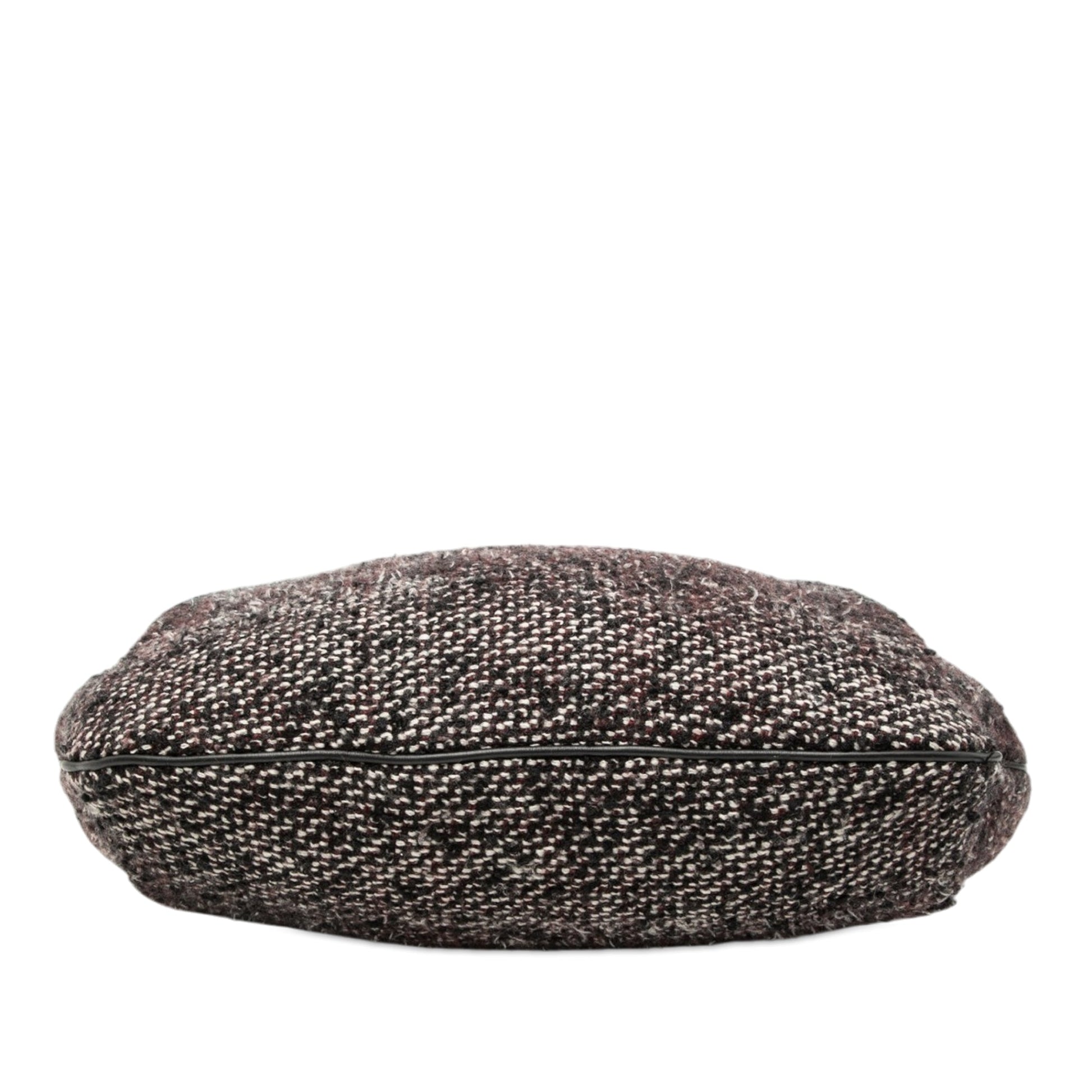 Lambskin and Tweed Coco Pleats Hobo