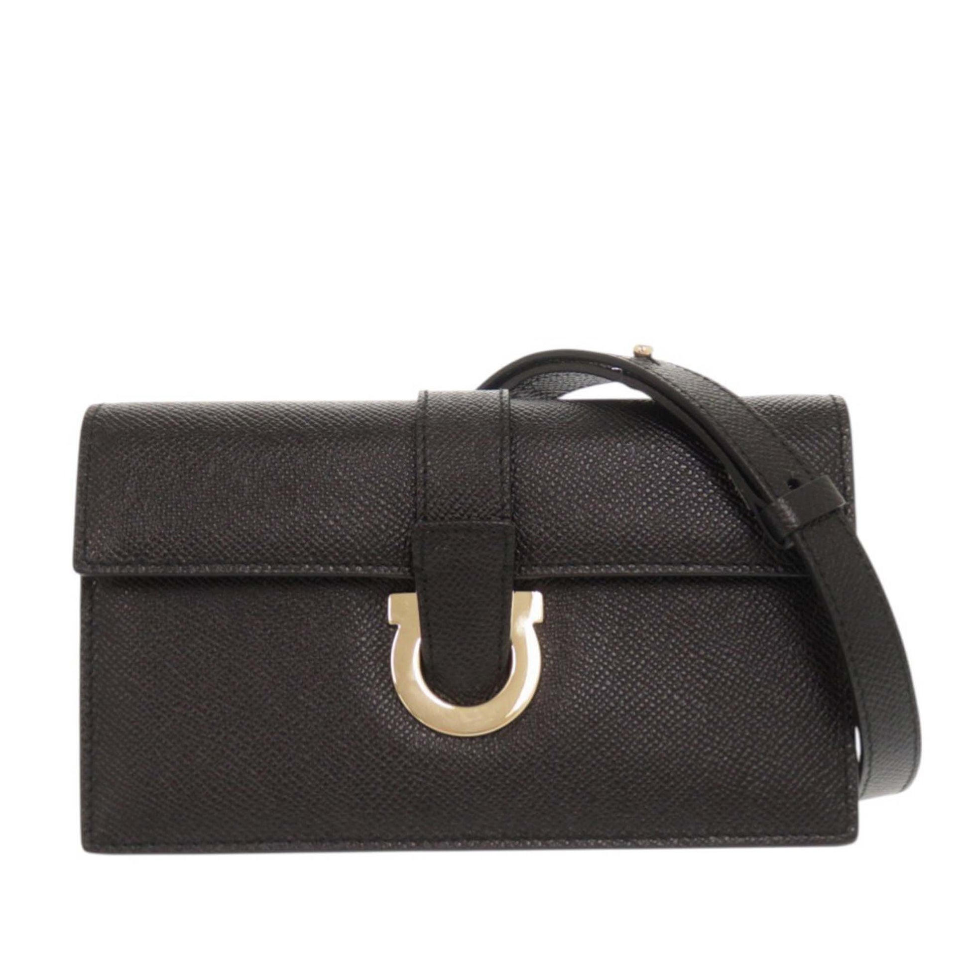 Ferragamo Grained Calfskin Gancini Crossbody