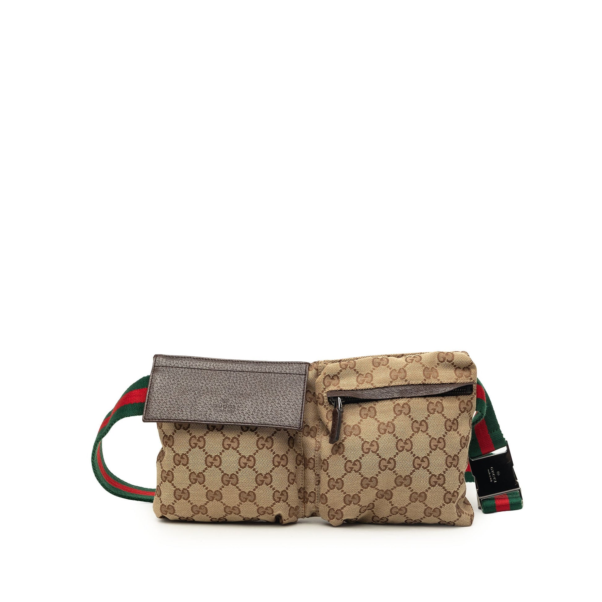 Gucci GG Canvas Web Double Pocket Belt Bag