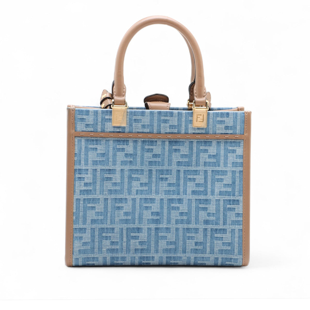 Fendi Small Denim Sunshine Tote — Blue