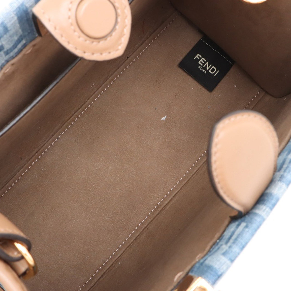 Fendi Small Denim Sunshine Tote — Blue