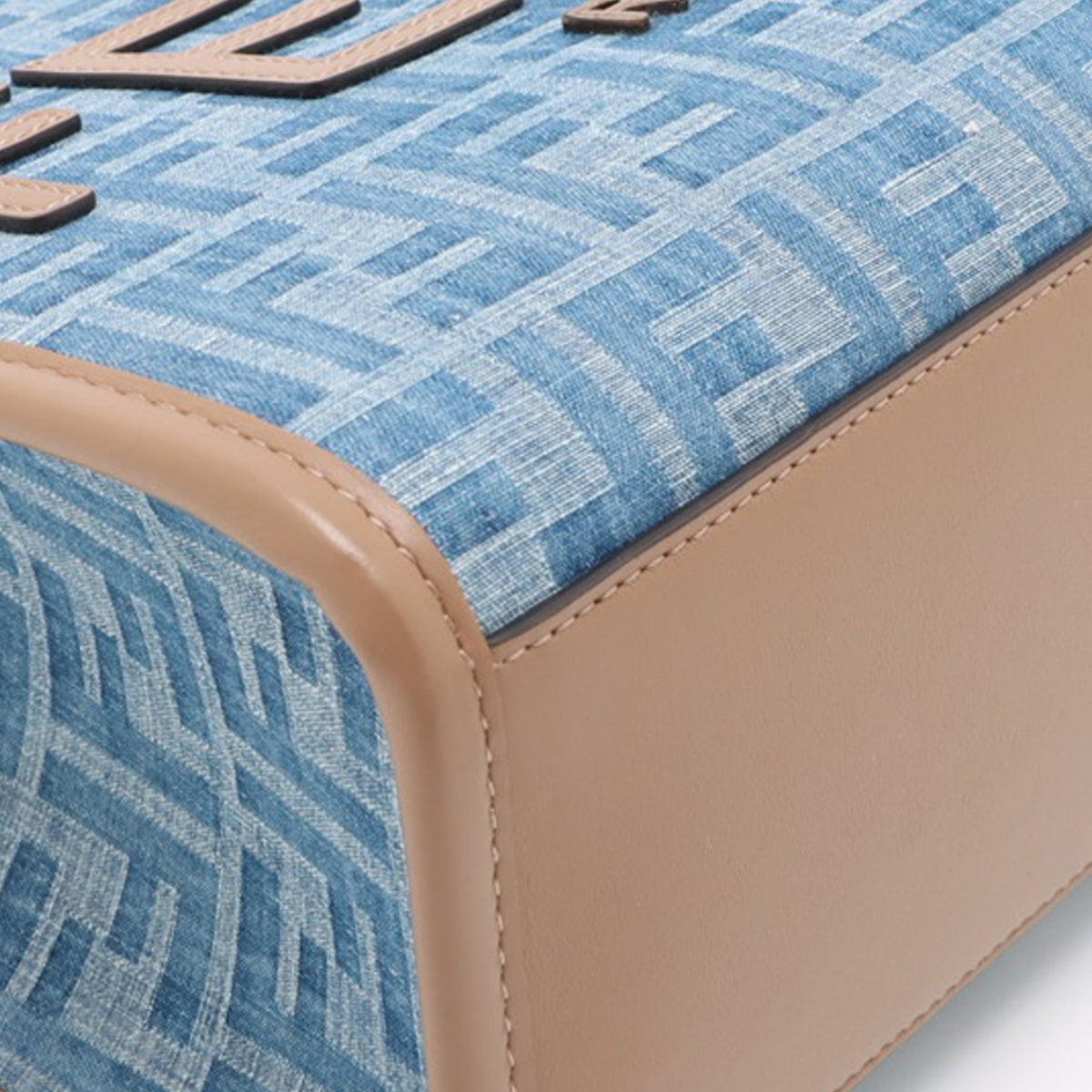 Fendi Small Denim Sunshine Tote — Blue
