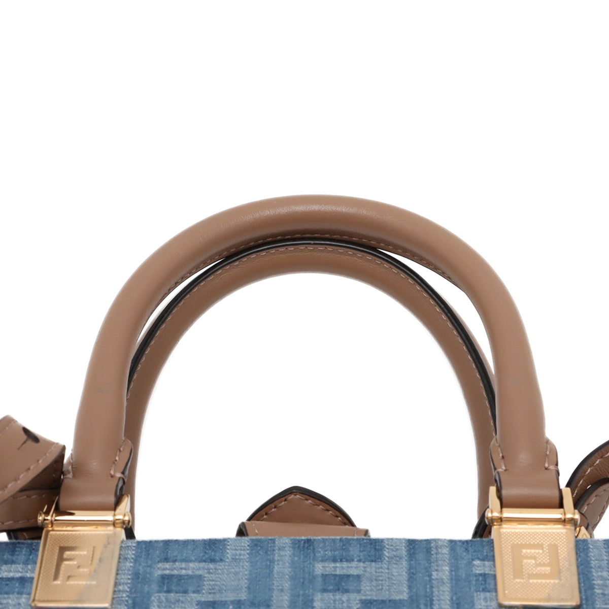 Fendi Small Denim Sunshine Tote — Blue